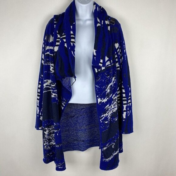 Diktons Barcelona Sweater Jacket Artsy Cowl Neck Wrap Wool Duster - Picture 8 of 16